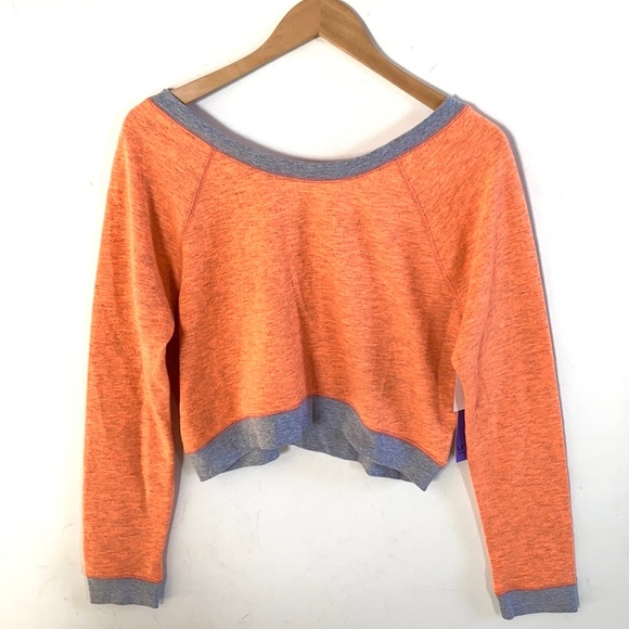 Unity long sleeve sweatshirt crop top, Size L, NWT in color Peach Glow - Picture 3 of 5